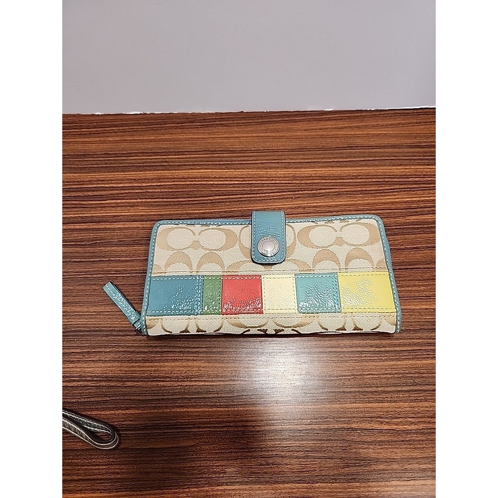 Coach Signature E1151-F17428 Wallet & Handbag Multi Logo Canvas Patent - Picture 7 of 10
